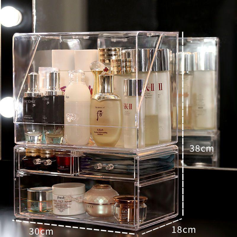 Прозрачный пыленепроницаемый органайзер для косметики большой вместимости для помады и средств по уходу за кожей