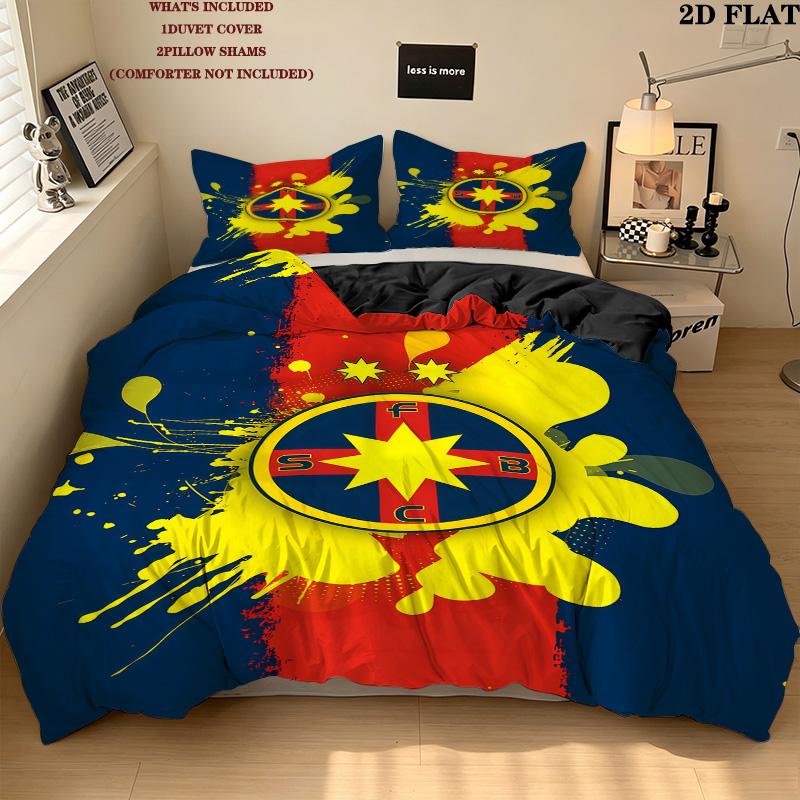 Fcsb Pattern Bedding Quilt Set Quilt Cover Pillowcase Home Birthday Gift(1 * duvet cover + 2 * pillowcase, without core)