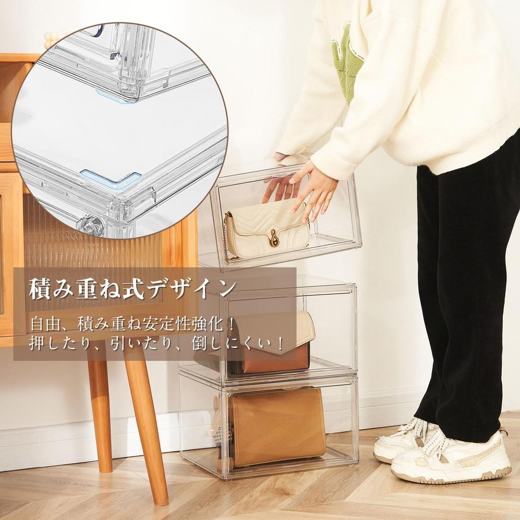 Topfinel Figure Case Set of 3 Collection Case Storage Case Acrylic Case Stackable Magnetic Door Front Opening Showcase Figure Case Approximately 36cm