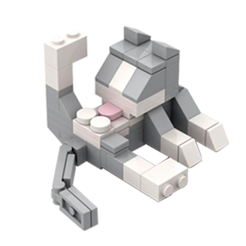 Мини MOC Городские Кирпичики Фигурки Кошек Сделай Сам Серия Животные Строительные Блоки Детские Развивающие Игрушки Детский Подарок на День Рождения