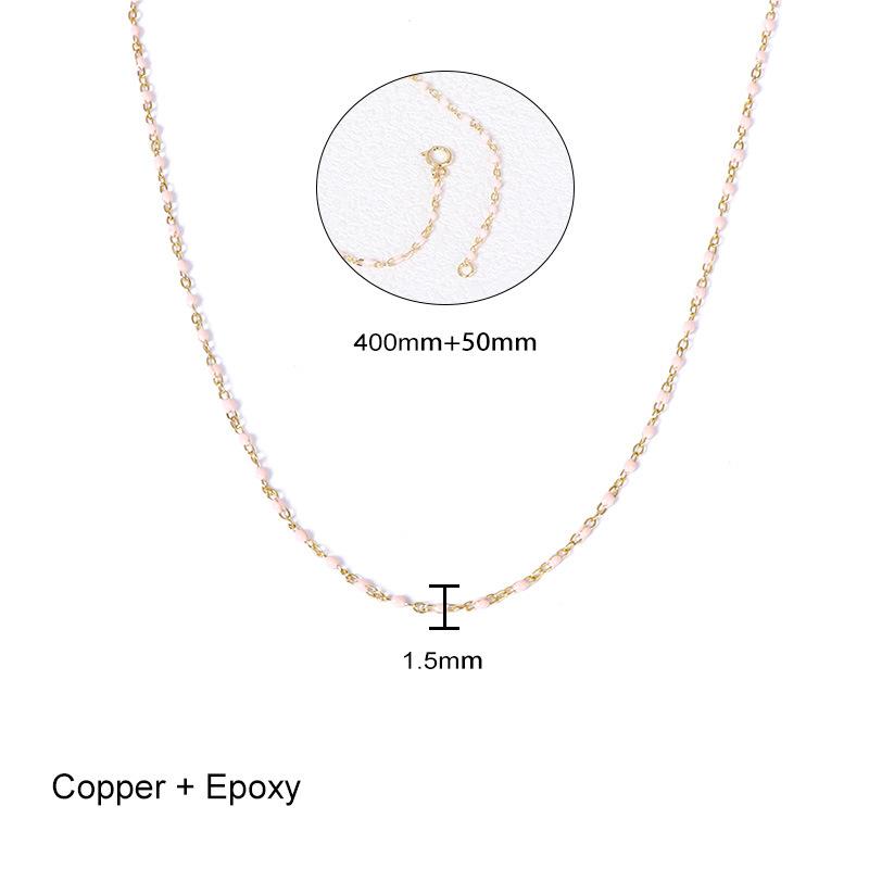 Модное, свежее и элегантное розовое эмалевое капающее глазурь-бобы, изящное женское ожерелье с простой цепочкой на ключицу
