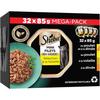 Sheba Mini Filets En Sauce Sélection À La Volaille Barquettes Pour Chat Adulte 4 Variétés Mega Pack 32x85g