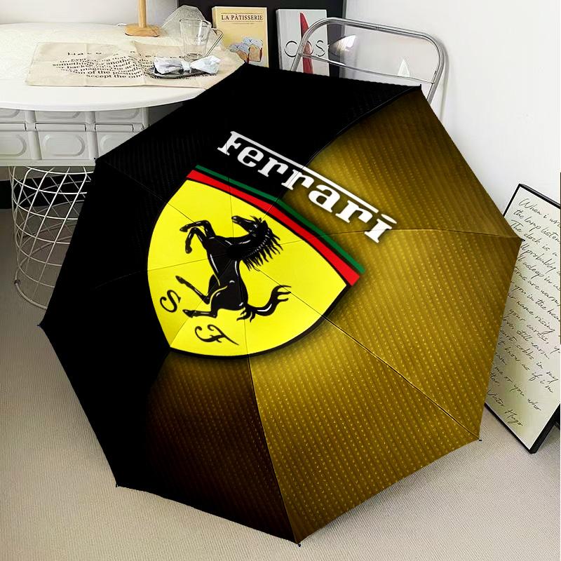 1 шт. Складной зонт Ferrari, Автоматический зонт с 8 спицами для путешествий, Повседневный легкий подарок на день рождения, Рождество