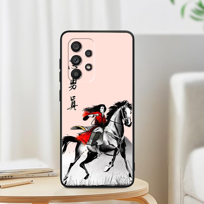 Аниме Девушка Мулан Крутой Для Samsung A53 A52 A33 A32 A51 A71 A21S A13 A73 A50 A22 A23 A03 A72 A54 A12 5G Черный TPU Чехол Для Телефона