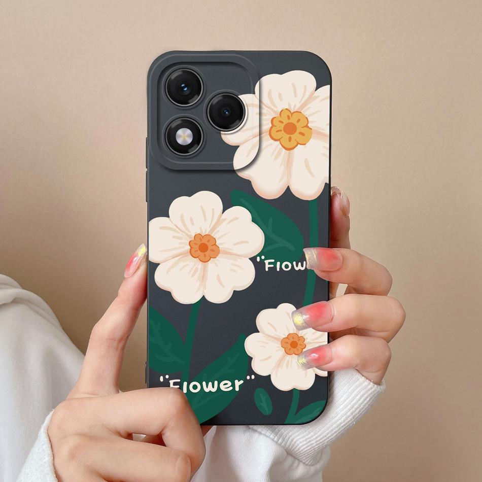 Чехол для Honor 400 Lite Конфетный Цветочный Рисунок Чехол для Телефона Мягкий Жидкий Силикон Улучшенная Защита Камеры Ударопрочные Задние Крышки