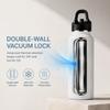 30x7.5cm Insulated Water Bottle Orange Stainless Steel Water Bottle Sports Water Bottle  For Gym