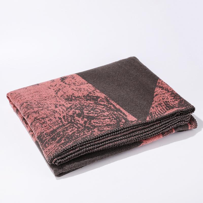 Женская простая модная шаль, утолщенная теплая пашмина, двусторонняя накидка, осенне-зимний плащ