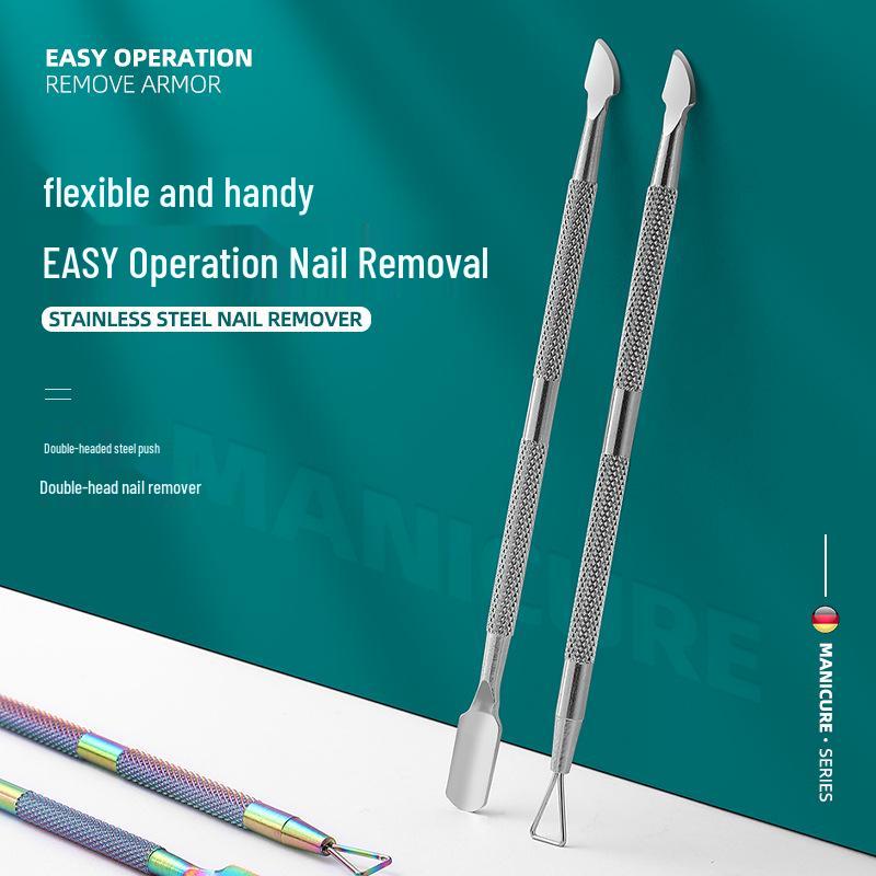 Stainless Steel Double-Headed Nail and Cuticle Pusher Scraper