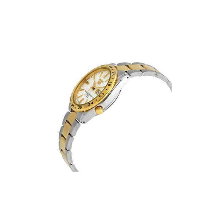 Seiko Деловой Повседневный Механический Механизм Ремешок Из Нержавеющей Стали Часы Мужские Белый Циферблат SNKE04J1