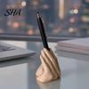 Creative Pen Holder Funny Hand Gesture for Desk, 3D Printed Novelty Pencil Stand, Desktop Organizer Office Accessories Smooth Edge
