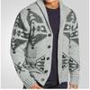 Осень и зима Новая мужская верхняя одежда с принтом Свитер с длинными рукавами Вязаная куртка
