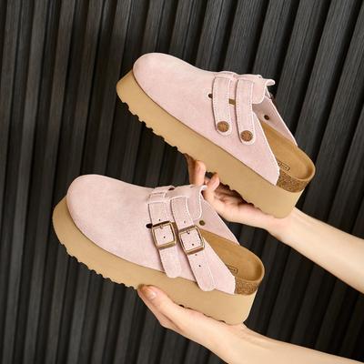 Толстые кожаные полутапочки Baotou сандалии тапочки женские