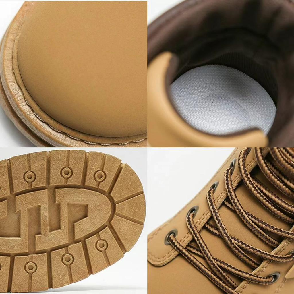 Мужские ботинки Высокие ботинки по щиколотку Трендовая мужская обувь Нескользящие кожаные ботинки на шнуровке Мужские износостойкие походные ботинки Botas Para Hombre