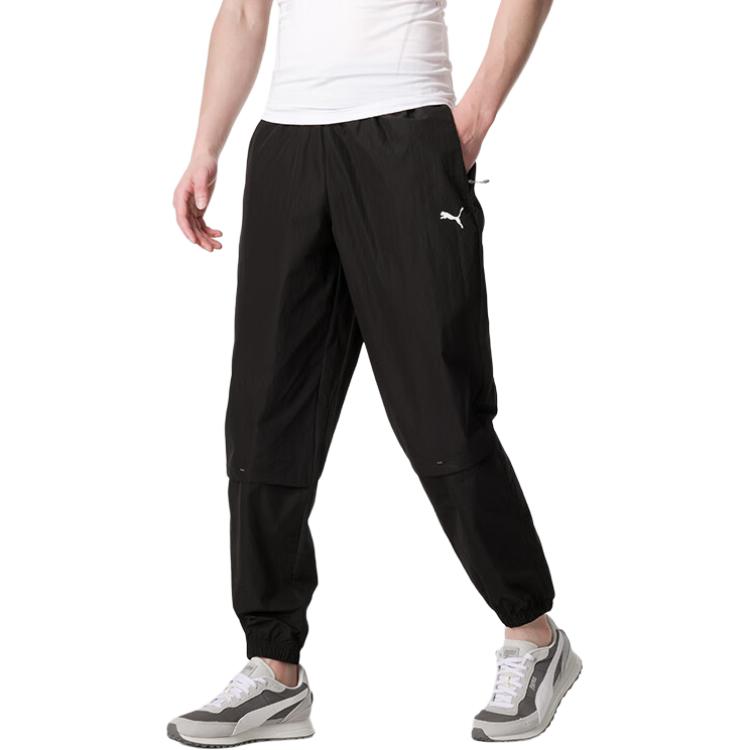 Puma Однотонные дышащие удобные повседневные брюки мужские низ черный 628373-01
