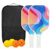 PATIKIL Pickleball Paddle USAPA Approved Fiberglass Pickleball Racket with Cushion 2 4 and 1 Carry Bag for Men and and Yellow Wave Set Grip, Paddles,