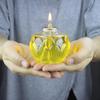 Бездымная масляная лампа для подношений Будде - 24-часовая лампа-лотос с дизайном с плоским горлышком