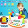 Musical Toys for Toddlers Baby Piano Toys Kids Rotating Music Piano Eyboard with Light Sound,Early Educational Music Toy Gifts