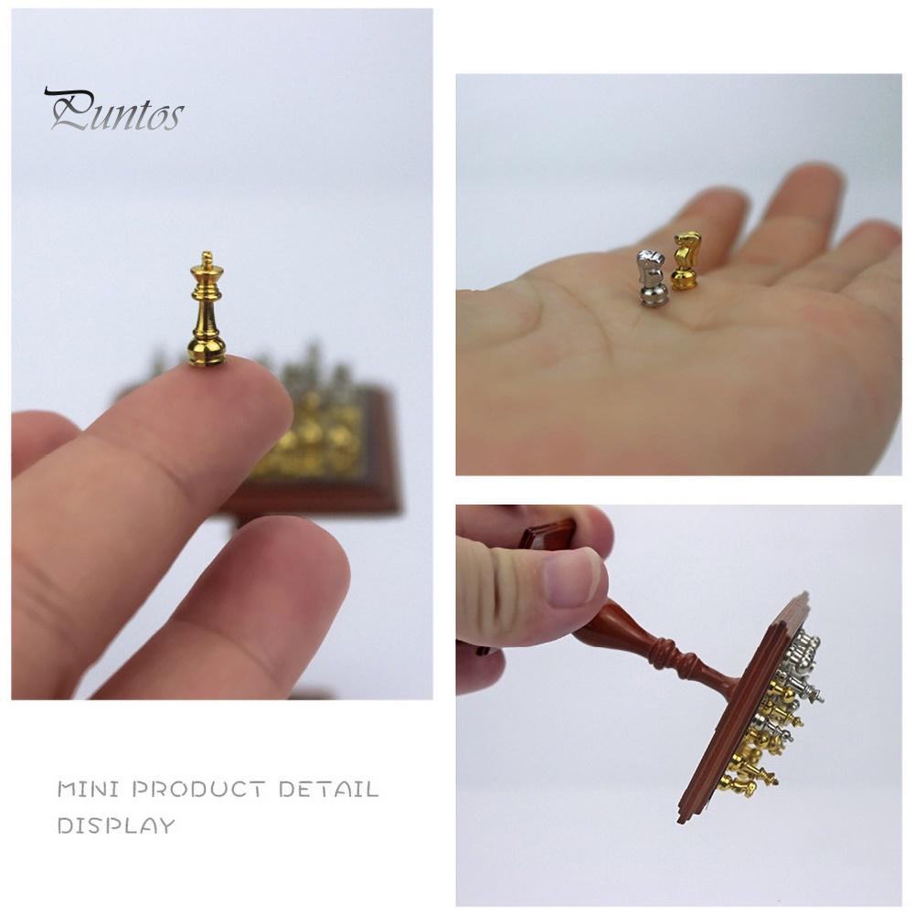 Puntos 1/6 1/12 Миниатюрный кукольный домик Магнитная шахматная доска Настольный набор Дети DIY Декор Игрушка