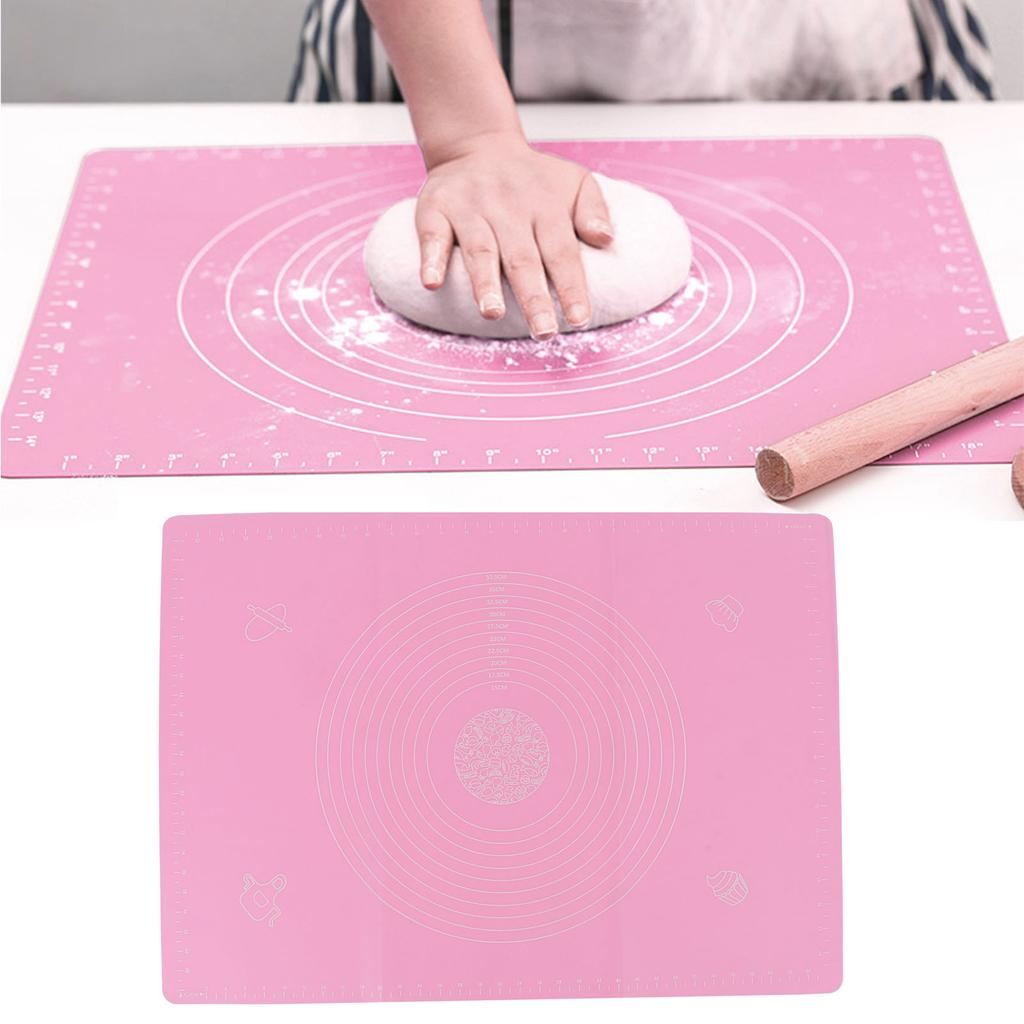 Silicone Knead Mat with Scale Chopping Board Nonslip Baking Tool Heat Resistant Oven Mat