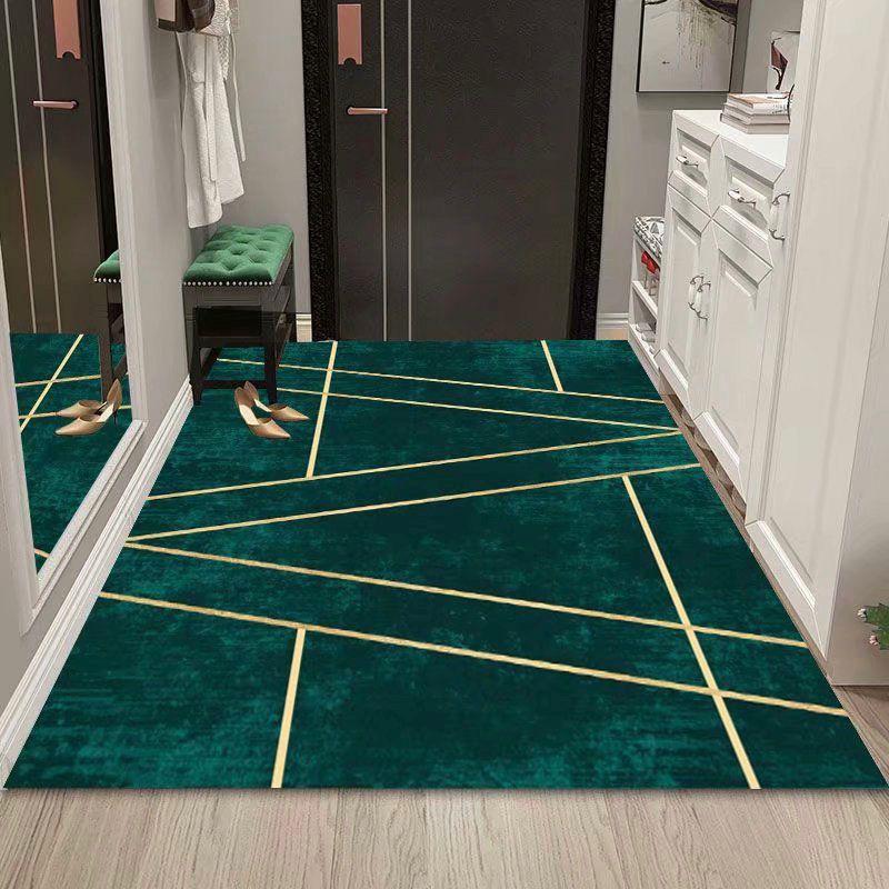Modern Light Luxury Living Room Sofa Coffee Table Carpet Simple Dark Green Porch Entry Non-slip Rug Children's Room Bedside Rugs