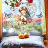 Xc6030 Butterfly Flower Fairy Colorful Sunshine Catcher Window Sticker Electrostatic Glass Sticker Double-Sided Visual Electrostatic Sticker