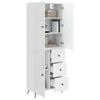 Cabinet Set 2 pcs High Gloss White Wood Based Material