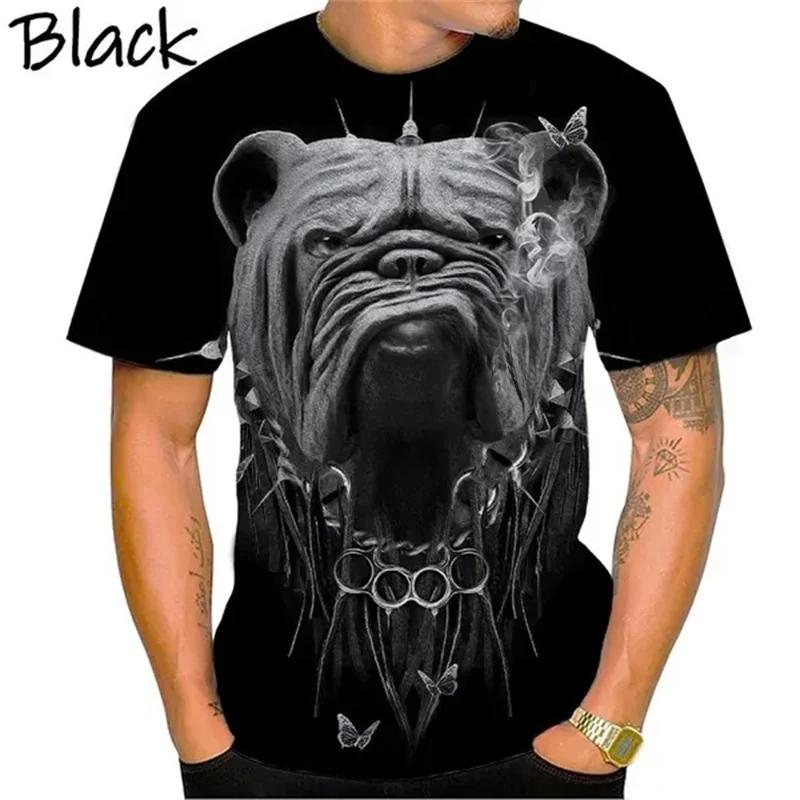Fierce Bulldog Boxing T Shirt Men Cool Design 3D Bully Pitbull Print T-shirt Novelty Personality Tee Harajuku Fashion Streetwear
