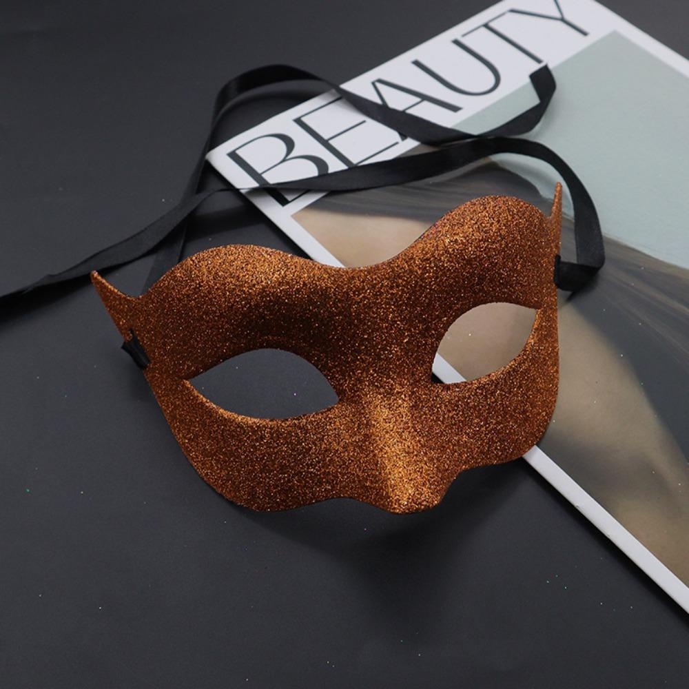 Party Supplies Half Face Masquerade Mask Plastic Halloween Masks Retro Glitter Mask  Party