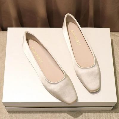 Женские туфли на плоской подошве с нескользящей подошвой в корейском стиле для офиса для женщин со скидкой, шикарные и элегантные, популярные, модные, дешевые, ликвидация