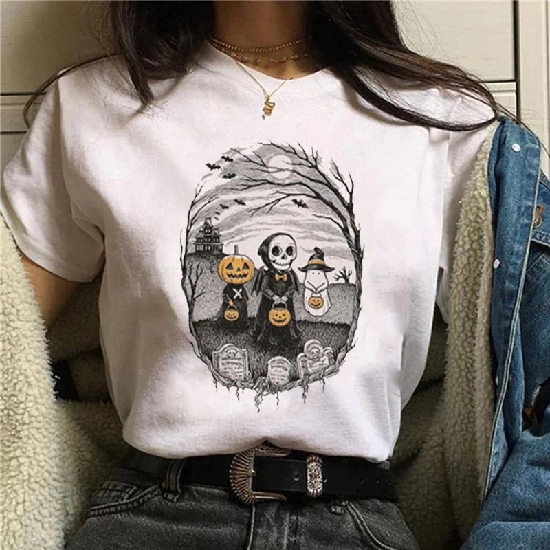 Clothes 90s Halloween Witch Style Trend Short Sleeve Womens Tshirt Plus Size Print Top Graphic Aesthetic Women