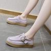 Женские лоферы из натуральной кожи, женская обувь, весенние новые матовые кожаные повседневные туфли, женские туфли на платформе с ремешком и пряжкой