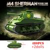 US Army Military World War WW2 M4 Sherman 75 Medium Tank Building Blocks Stuart Tank Bricks Educational Toys designed for Kids Gift