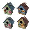 1 шт. Деревянный домик для птиц Клетка для птиц Раскрашивание Садовый двор Подвесной домик Кормушка Гнездо Поделки Скворечник Товары для домашних животных Части птиц