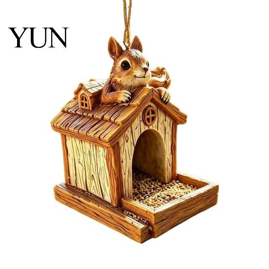 Durable Backyard Bird Feeder Resin Squirrel Feeder, Outdoor Hanging Large Capacity Garden Wild for Patio Decoration