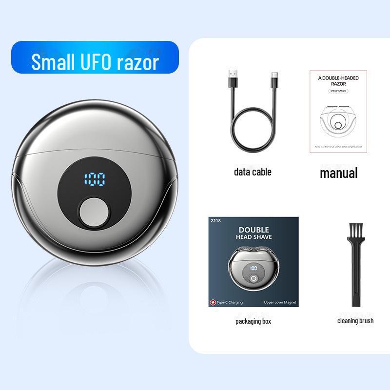 Двухголовочная аккумуляторная мужская портативная электробритва