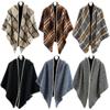 Plaid Triangle Poncho Cape Neck Warmer Long Scarves Fashion Spring Autumn Capes  Outdoor