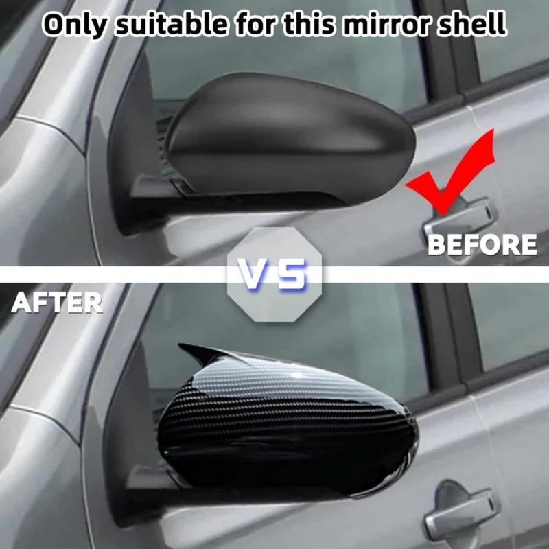 Carbon Look/Glossy Black Car Side Wing Cap Mirror Cover For Nissan Qashqai J10 2007-2014 Rearview Mirror Case Add-on accessories