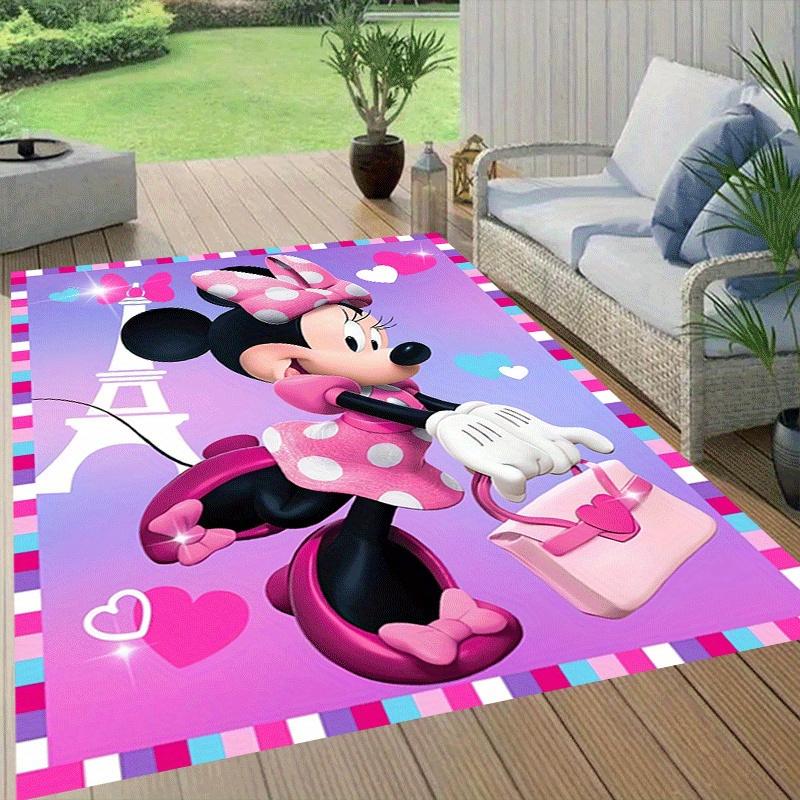 1pc Minnie Pattern Area Rug Soft Flannel Floor Mat for Living Room, Office, Bedroom, Outdoor and Camping, Sofa Coffee Table Floor Mat, Decor