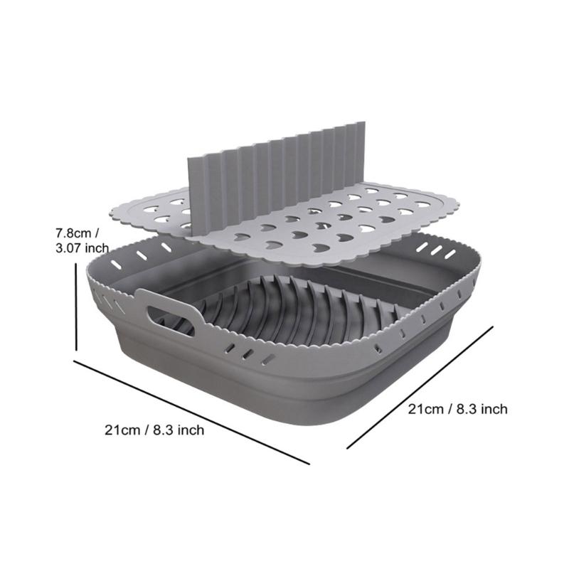 Air Fryers Silicone Basket Plate Square Reusable Air Fryers Cooking Accessories