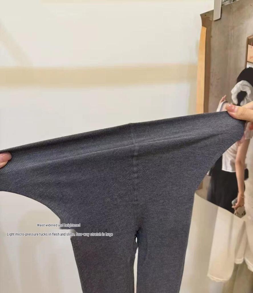 Хлопковые леггинсы в вертикальную полоску - Японские Muji 200D Утягивающие Теплогенерирующие В рубчик Микро-компрессионные Колготки для женщин, устойчивые к пиллингу