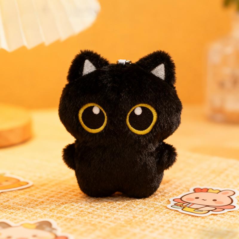 10PCS 10cm Cute Black Cat plush toy Doll Small Pendant Cuddly Pillow Cushion Ins Black Cat Doll for Boy Girl Brithday Gifts