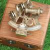 Sextant Engraved Nautical Sextant Brass Solid Working Handmade  Boat Navigation  Sextant with Wood Box