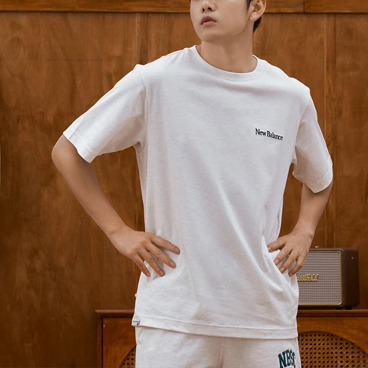 New Balance Casual Tee Asia Sizing 'White Grey' Men's 5ED25433-OA