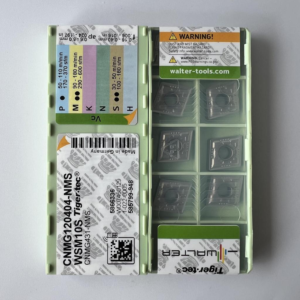 WALTER / CNMG120404-NMS WSM10S / Carbide CNC Blade 10 Pcs