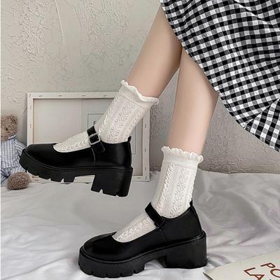 Весна, лето и осень. Ретро-туфли Мэри Джейн на толстом каблуке и толстой подошве. Туфли в стиле ретро с круглым носком. Большие размеры.