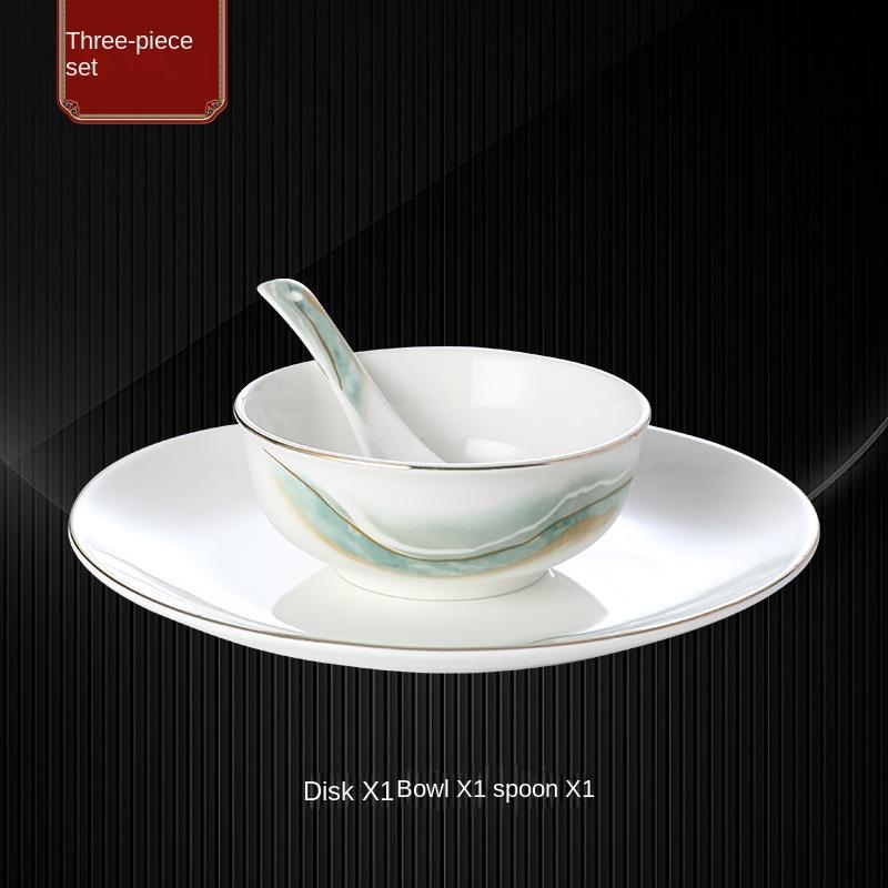 Набор посуды, элитная клубная столовая, набор посуды с китайским пейзажем