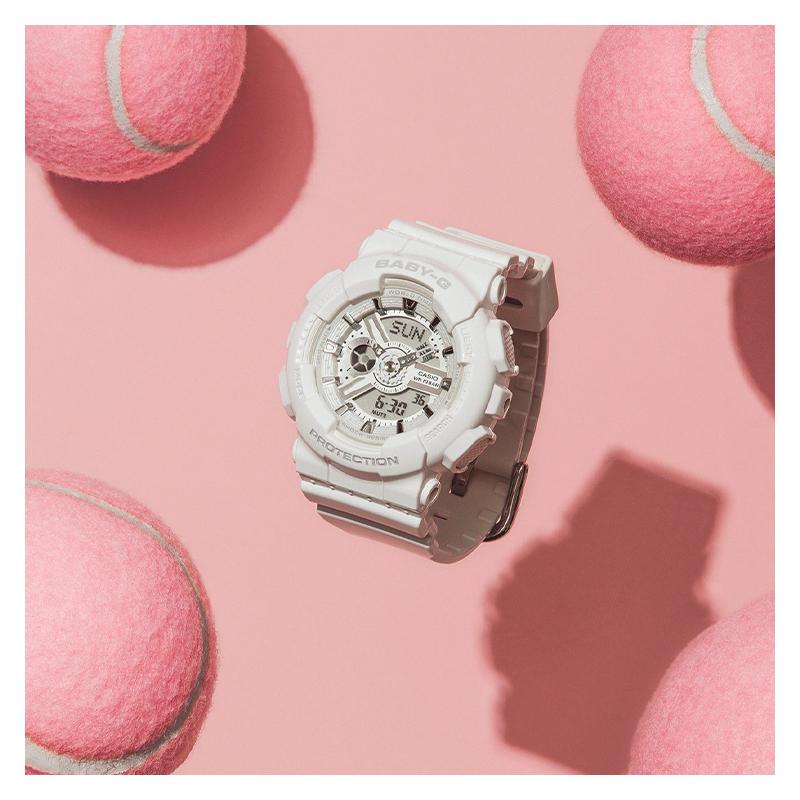 Casio Женские кварцевые часы BABY-G Ремешок из смолы Полностью автоматический календарь Водонепроницаемость 100 метров Кварцевый механизм Ремешок из смолы Японские и BA-110X-7A3JF