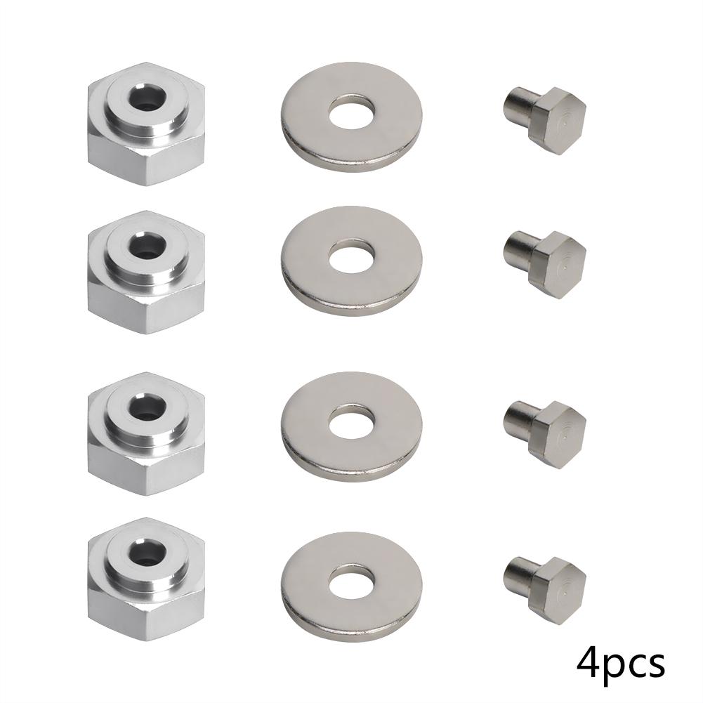4pcs Aluminum Alloy 12mm Turn To 17mm Wheel Hex Adapter for 1/10 RC Car (Red)