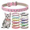1PC Adjustable Cat Collar Pet Necklace Rhinestone For Small Puppy Leather Creative Pet Accessories