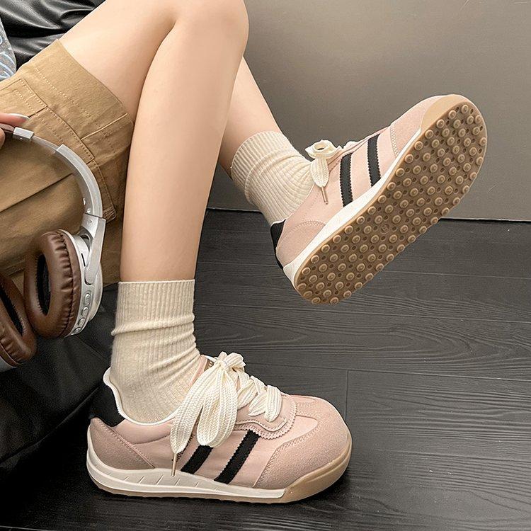 2025 Spring and Summer New Flat-bottomed German Training Shoes Soft Leather Casual Shoes Lace-up Breathable Thin-soled Capiballard Training Boa